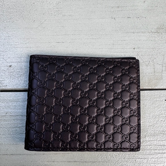 Gucci Embossed Black Leather Card Holder